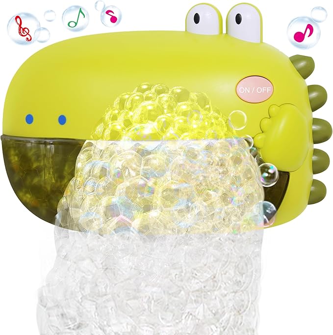 Grechi Dinosaur Bath Toys,Baby Bath Toys for The Baby Bathtub,Toddler Automatic Bubble Machine,Plays 12 Children?™s Songs, Makes Great for Toddlers Age 2 3 Year Old Girl Boy
