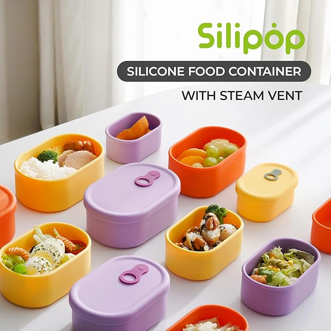 Premium Korean-Made Silicone Airtight Food Container with Steam Vent ??BPA Free, Leakproof, Microwave & Freezer Safe Meal Prep. & Leftovers Storage (Mango Yellow, 17 floz)