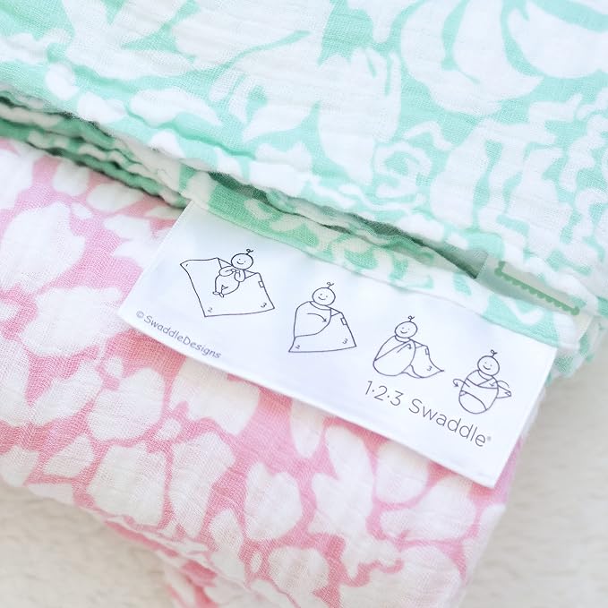 SwaddleDesigns Marquisette Receiving Swaddle Blanket for Baby Boys & Girls, Soft Premium Cotton Muslin, Best Shower Gift, Pink Lush, Parent Picks Award Winner Small