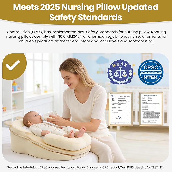 Baby Feeding Pillow, Anti Overflow Feeding Pillow for Reducing Spit-Up, Safety Nursing Pillow, Baby Lounger Reflux Wedge Breastfeeding, Removable top and Bottom