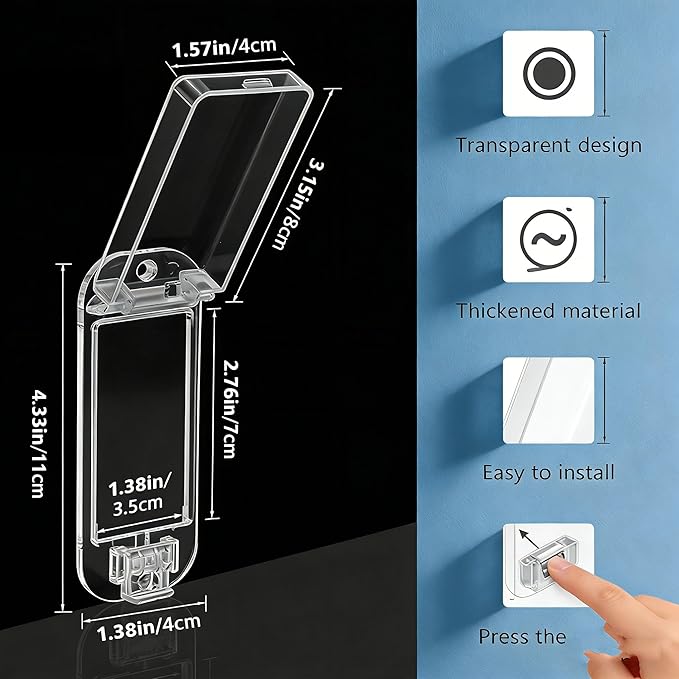 ZEFTV 2 Pack Light Switch Guard Cover Child Safe Wall Switch Cover Guard for Rocker Light Switches Electrical Outlet Receptacle Covers Guard