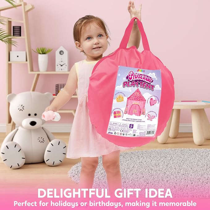 JOYIN Princess Tent Girls Large Playhouse Kids Castle Play Tent for Children, Pop Up Play House for Toddlers Indoor and Outdoor Games
