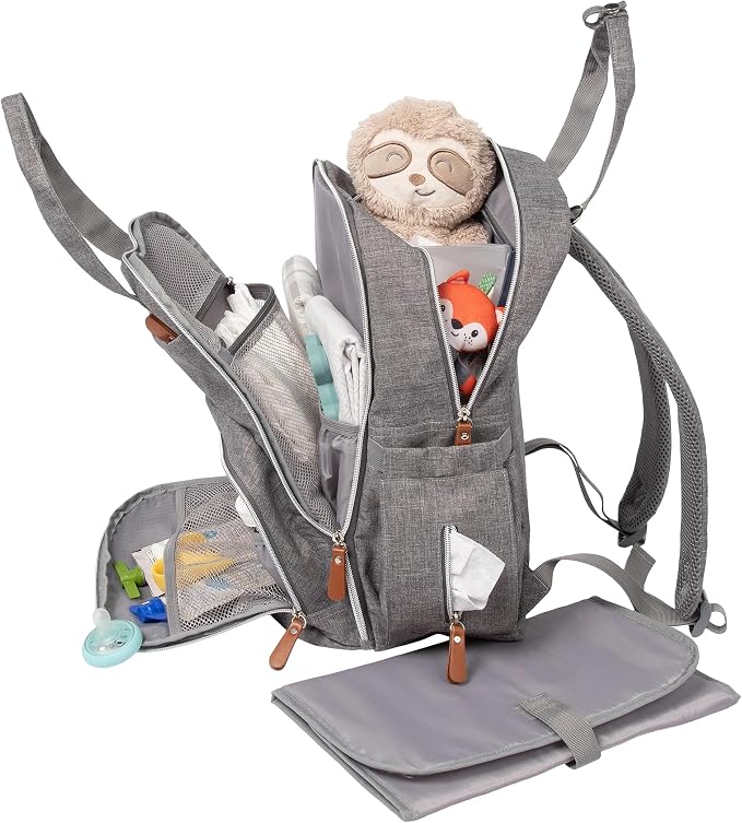 Trend Lab Diaper Bag Backpack Baby Bag Organizer with Removable Changing Station Pad, Includes Zipper Opening for Baby Wipes and Insulated Pockets for Bottles