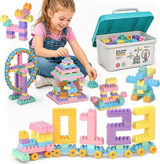Building Blocks for Toddlers and Kids, 200 Pcs Toy Building Sets, STEM Educational Building Blocks Set for Kids with Storage Box, Ideal STEM Gift for Boys & Girls