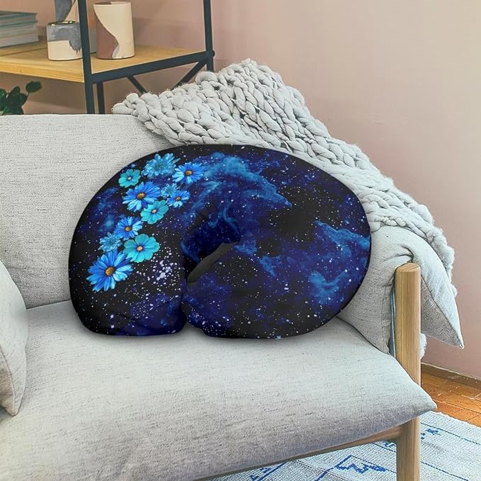 Blue Daisy Nursing Pillow Cover, Removable Nursing Covers for Breastfeeding Pillows Ultra Soft Comfortable Slipcover for Baby Boy and Girls