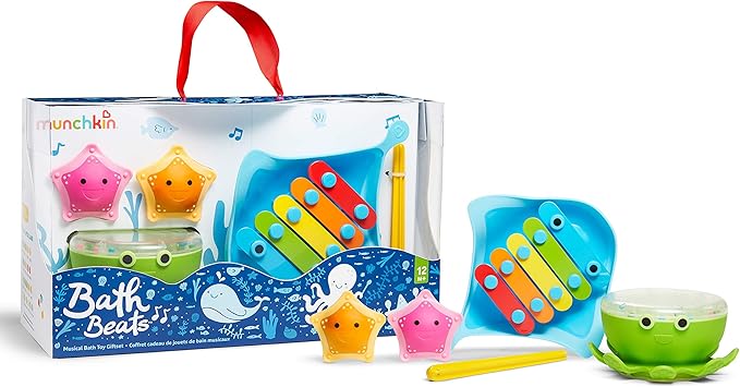 Munchkin® Bath Beats??Bath Toy, Musical Set Includes Xylophone, Bath Drum & Shakers, Fun for Babies, Toddlers and Kids