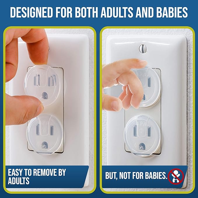 Clear Outlet Covers (50 Pack) Value Pack ??Baby Safety Outlet Plug Covers ??Durable & Steady ??Child Proof Your Outlets Easily