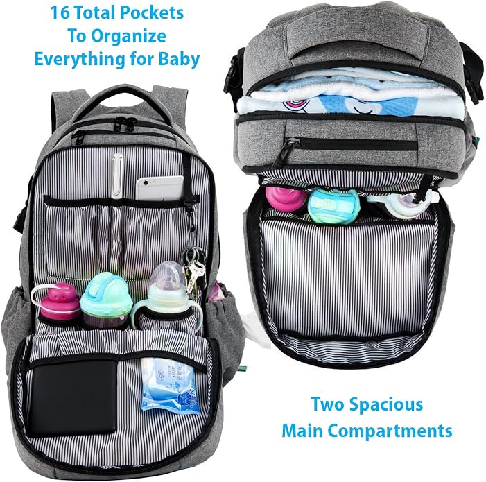 Backpack Diaper Bag with Changing Pad - Travel Diaper Bag