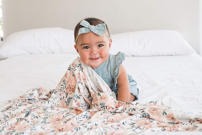 Copper Pearl Swaddle Blankets for Newborns | Soft Stretchy Receiving Blankets for Boys and Girls | Large 46 x 46 Inch Baby Blankets | Lightweight and Breathable Swaddles | Autumn