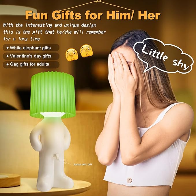 Christmas Birthday Gifts for Men Women, White Elephant Gifts for Adults, USB Rechargeable Night Light, Novelty Stuff Gag Gifts, Funny Anniversary Birthday Gifts for Men Women Him Her (Green)
