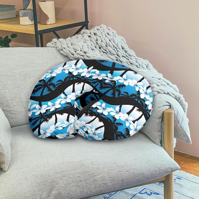 Forchrinse Hawaiian Palm Tree Plumeria Blue Ocean Nursing Pillow Cover for Breastfeeding,Infant Nursing Pillow Slipcover Soft Feeding Pillow Covers Washable