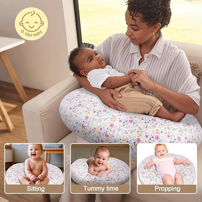 x-vesolje Baby Nursing Pillow for Breastfeeding, Adjustable Breastfeeding Pillow for Bottle Feeding, Nursing Support Pillow for Mom and Baby Healthier Nursing, Removable Cover- Blooming Daisy
