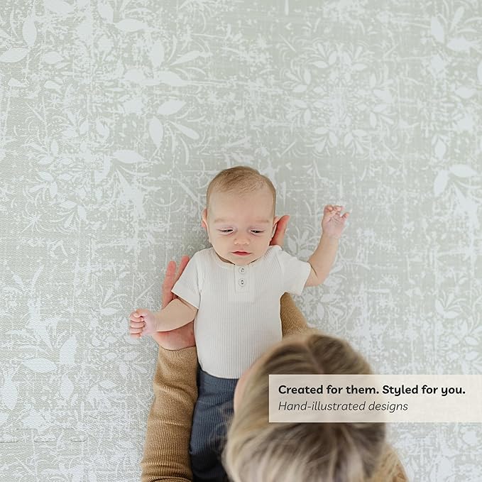 Little Landings Baby Play Mat for Floor - Eden (6x8ft) - Premium EVA Foam Play Mat for Babies & Toddlers (Ages 0-5+) - Non-Toxic Playmat for Tummy Time, Crawling & Playroom - Stylish & Comfortable
