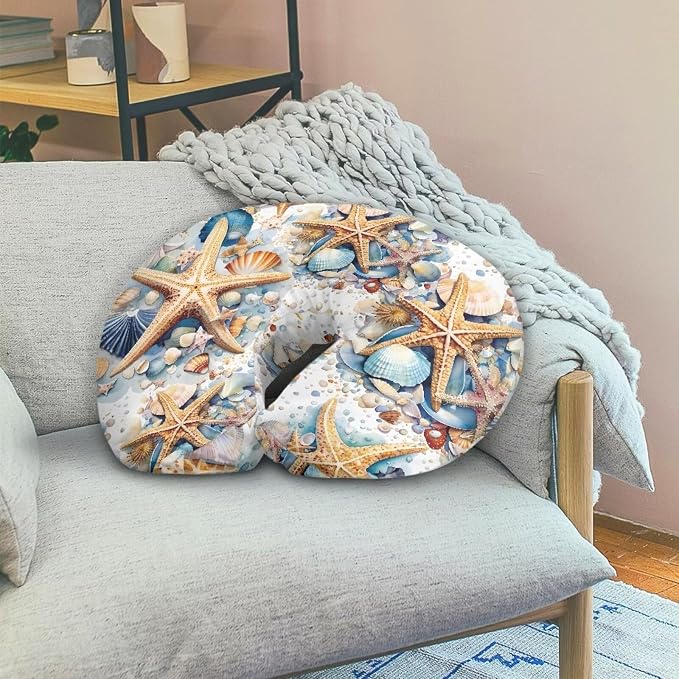 Starfish Nursing Pillowcase Fits Snug on Baby Boys Girls,Ultra Soft Breathable Nursing Pillow Cover Stretchy Nursing Pillow Cover Easy to Clean
