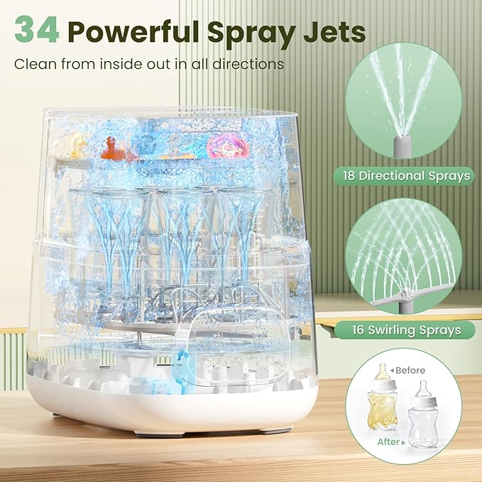 Bottle Washer Pro, All-in-One Baby Bottle Washer and Sterilizer & Dryer, Cleaning Machine for Bottles, Pump Parts & Baby Essentials, Effortless Care, Replaces Hand Washing