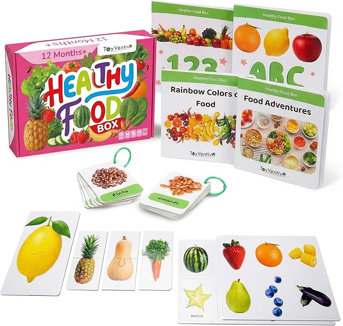 Preschool Learning Activities, Educational Books, Toddler Flashcards, Montessori Games, Picture Cards, Play Food For Toddlers 1-3, 1 year old girl gifts and toys, 2 year old girl birthday gift