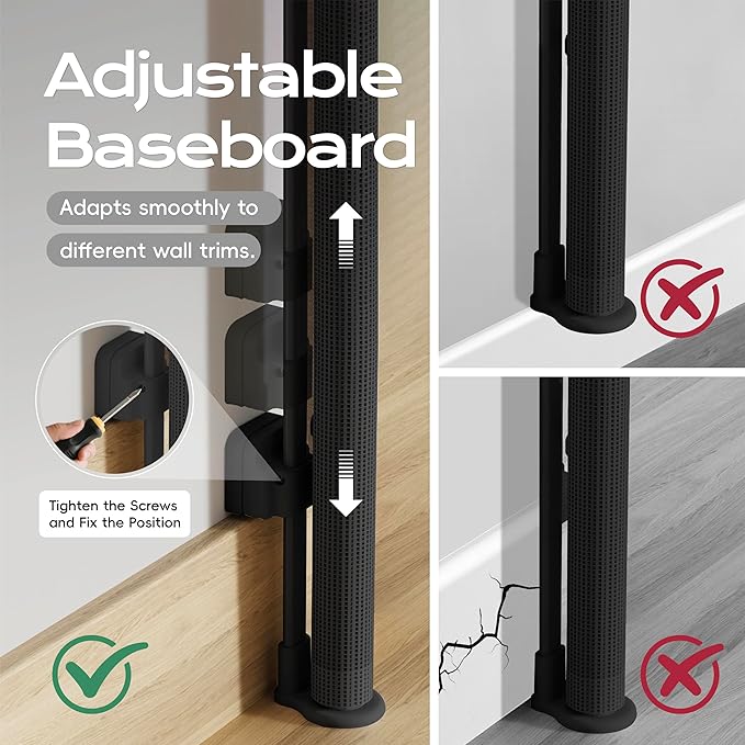 Retractable Baby Gate 38" Tall, 71" Wide Mesh Baby Gate for Doorways, Mesh Dog Gate Retractable with Auto-Tighten System, One-Hand Operation Indoor Pet Gate, Black