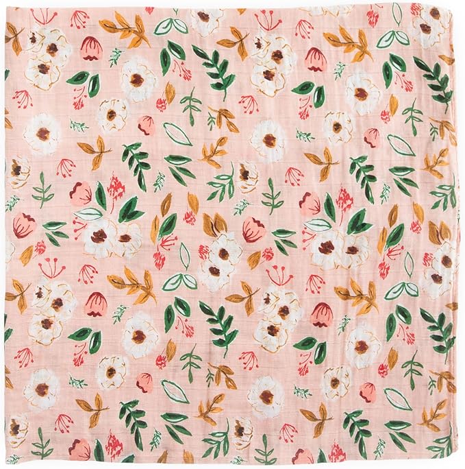 Little Unicorn Premium Cotton Swaddle Baby Blanket | Breathable Fabric | for swaddling, Play, Nursing & More (Vintage Floral)