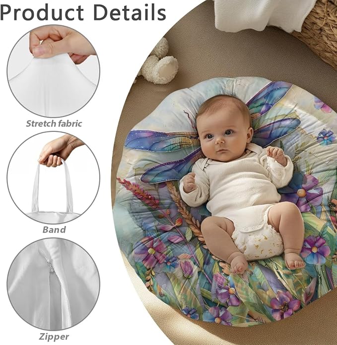 Stylish Dragonfly Pillow Cover Breastfeeding Pillow Slipcover for Baby Boys & Girls Nursing Pillow Case for Newborn Soft Fabric Fits Snug On Infant Washable & Breathable
