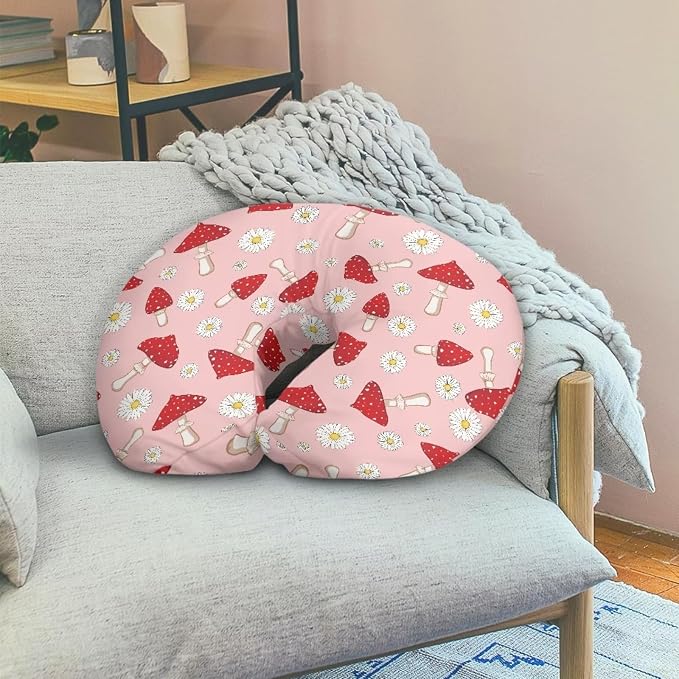 Mushroom Daisy Nursing Pillow Covers for Breastfeeding Pillow, Cozy Nursing Slipcover Breastfeeding Pillow Covers for Breastfeeding Mom