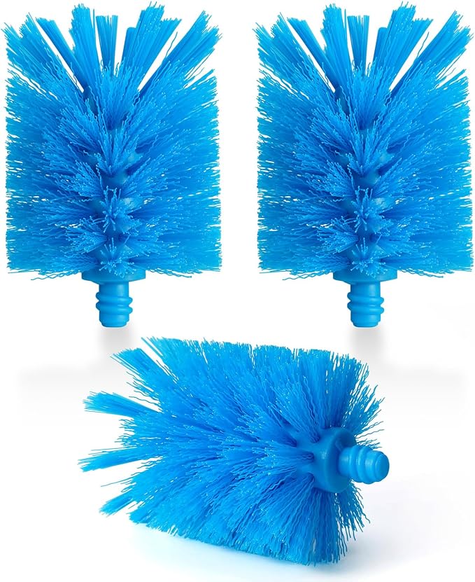 MOSOLAN 2-in-1 Bottle Brush Refills, 3 Pack Replacement Brush Heads, Breezy Blue