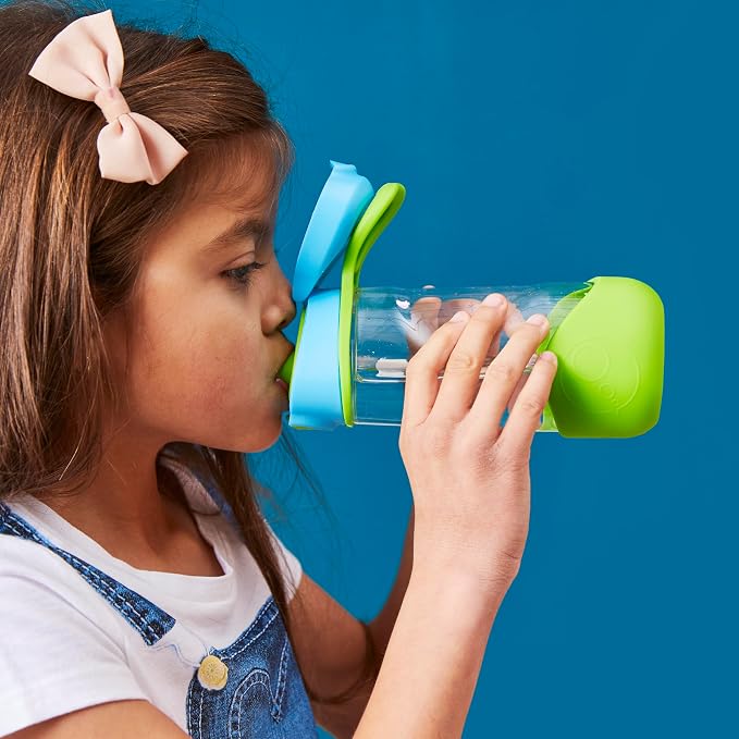 b.box 15oz Sport Spout Kids Water Bottle for School, Sports, Daycare - No-Straw Design for Easy Cleaning - Leakproof - Ergonomic Triangle Grip - Dishwasher Safe, BPA Free, PFAS Free - Ocean Breeze
