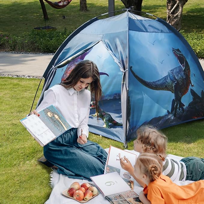 Dinosaur Tent for Kids with Real Dinosaur Theme Kids Play Tent Indoor and Outdoor Tent for Kids Dinosaur Toys for Boys & Girls to Have Fun