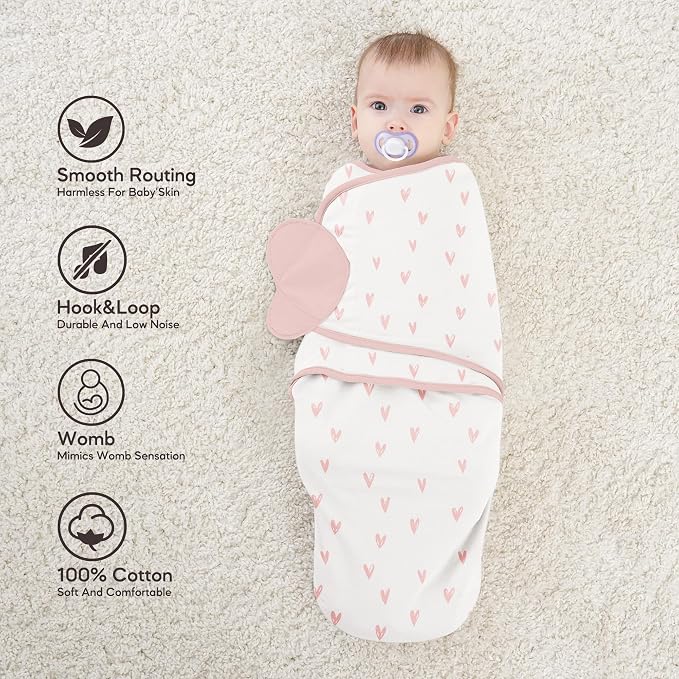 Susurration Swaddle Sleep Sacks 3 Pack 100% Muslin Cotton Swaddle Blanket Small Baby Wrap for 0-3 Months Newborn Sleep Sack Girls,Boys,Infants Essentials,Adjustable Wearable Sleeping Sack(Purple)
