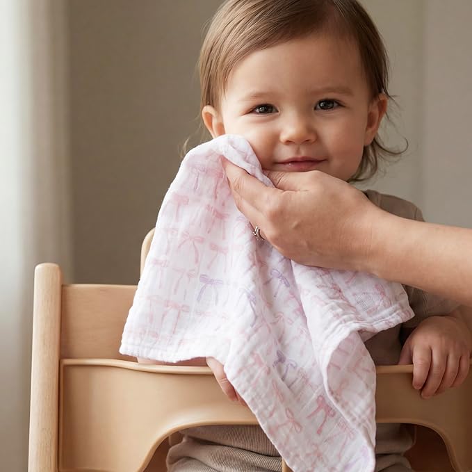 aden + anais 100% Organic Cotton Muslin Swaddles, Breathable Baby Blanket, Ideal for Boys, Girls, Newborns, Babies & Infants, Receiving Blanket, Soft and Lightweight Wrap, 2 Pack, Bow Atelier