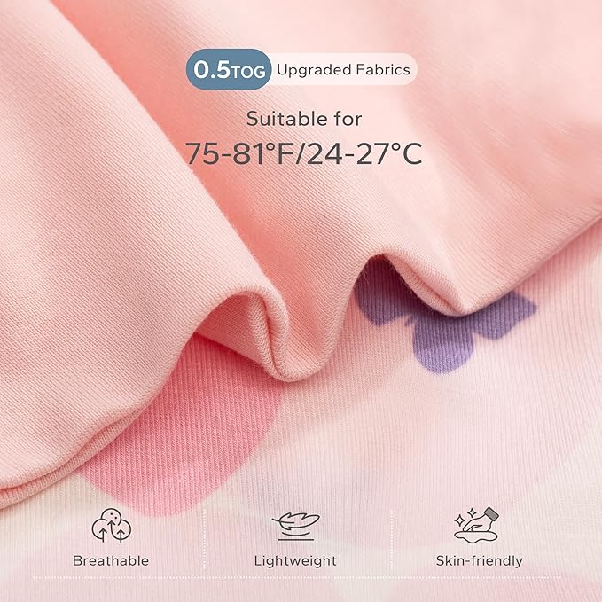 ZIGJOY Shark-Fin Transition Swaddle for Newborn - 0.5 Tog Rayon Made from Bamboo Sleep Sack Baby Swaddle Blanket with 2-Way Zipper, Hemp Grey
