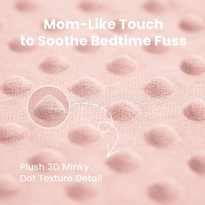Huloo Sleep Baby Floor Play Mat for Playpen, Extra Thick 65x50 Inches Padded Mat with Ultra Soft 3D Minky Dot & Removable Washable Cover, Non-Slip & Safe for Crawling,Tummy Time,Infant/Toddler (Pink)