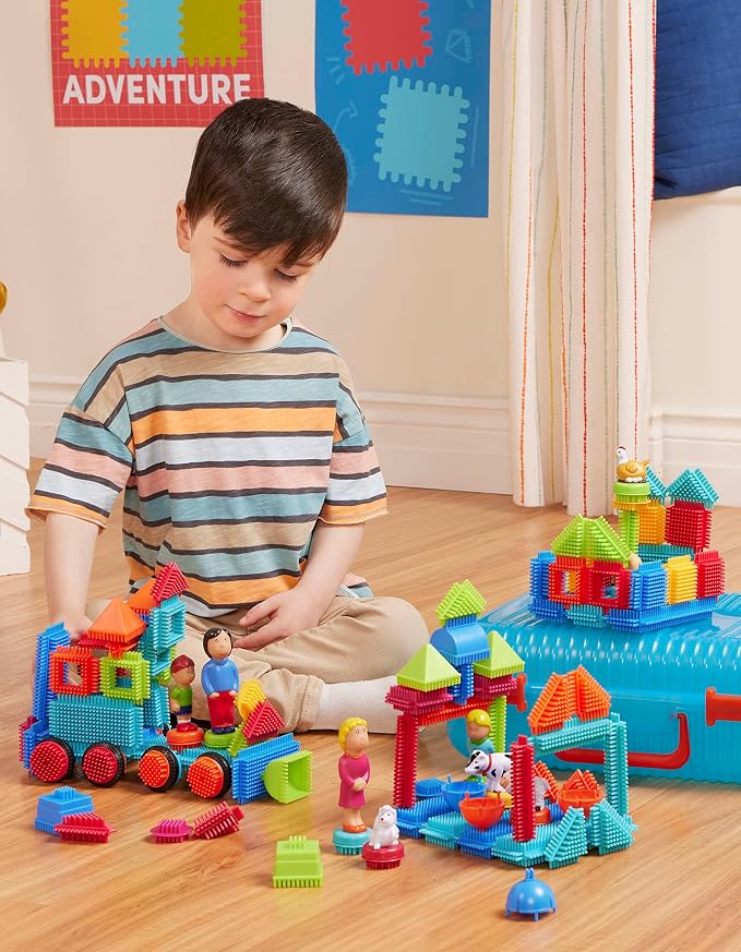 Battat – Bristle Blocks – STEM Interlocking Building Blocks – 113 Pieces Playset – Reusable Storage Case – Developmental Toys for Toddlers & Kids – Deluxe Builder Case – 2+ Years