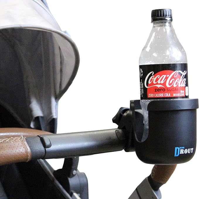 W4W Universal Stroller Cup Holder – Mega Strength Adjustable Clamp fits on Any Bike, Walker, Wheel Chair, Car – Large Adjustable Drink Holder fits Any Size Cup, Water Bottle, Can etc. (Pack of 2)