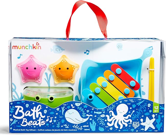 Munchkin® Bath Beats??Bath Toy, Musical Set Includes Xylophone, Bath Drum & Shakers, Fun for Babies, Toddlers and Kids