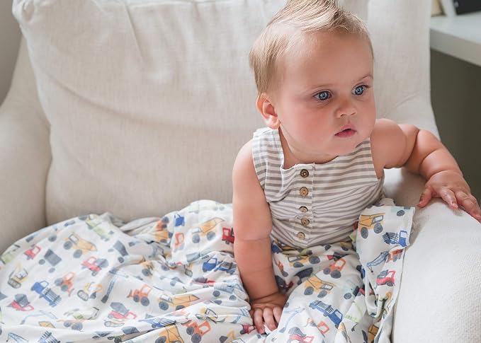 Copper Pearl Swaddle Blankets for Newborns | Soft Stretchy Receiving Blankets for Boys and Girls | Large 46 x 46 Inch Baby Blankets | Lightweight and Breathable Swaddles | Diesel