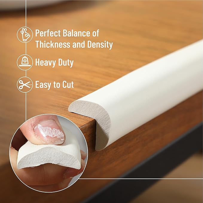 Mr. Pen- Furniture Corner & Edge Safety Bumpers, 18ft Edge & 8 Corners, Baby Proof Corners and Edges, Baby Proofing Corner Guards, Baby Corner Protector Guards, Edge Protector for Baby