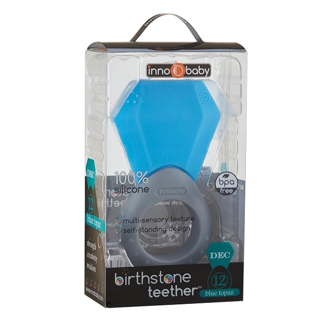 INNOBABY TEETHIN' Smart Birthstone Ring TEETHER - December (Blue Topaz)