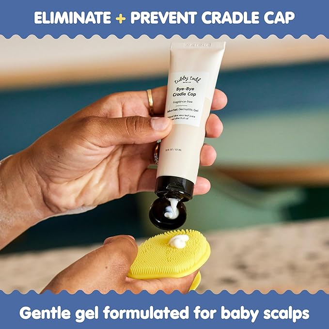TUBBY TODD Cradle Cap Baby Hair Treatment Kit - Includes Bye-Bye Cradle Cap Gel, Cradle Cap Silicone Brush, & 3.5oz All Over Ointment - Gentle for Babies’ Sensitive Skin