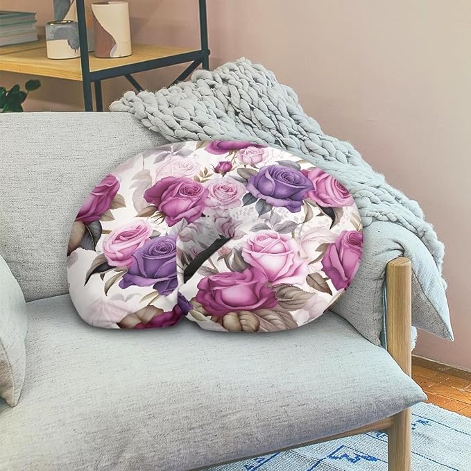 Floral 1 Feeding Pillow Cover Washable & Breathable Nursing Pillow Slipcovers Breastfeeding Newborn Feeding Cushion Cover Practical Gift, Best Choice for Mom Cover Only