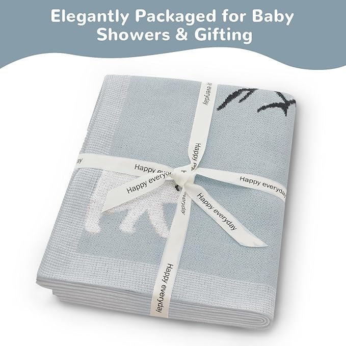 Receiving Baby Blanket,100% Luxury Cotton Knit Baby Blanket,Lightweight Cozy Neutral Swaddling Blanket for Newborns,Boys & Girls,Infant and Toddler