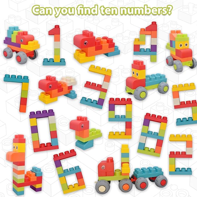 73 PCS Soft Building Blocks for Toddler 18M+, Big Stacking Blocks for Kids, STEM Educational Building Toys Set with Storage Box, Ideal for Early Learning and Hands-On Play