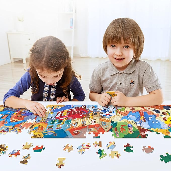 TOI Leveled Puzzles for Kids Aged 4 and Up, Toddler Puzzle Preschool Learning Jigsaw Puzzles, Large Pieces Educational Game for Boys Girls, Classic Education Step 5