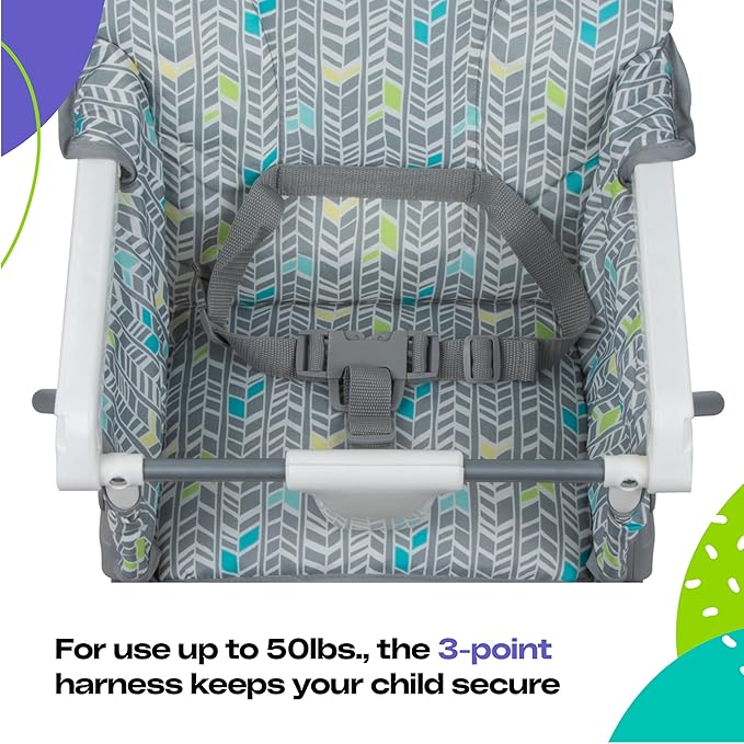 Cosco Kids Highchair for Baby, Simple Foldable High Chair, Convenient, Lightweight, and Compact Design, Elephant Squares
