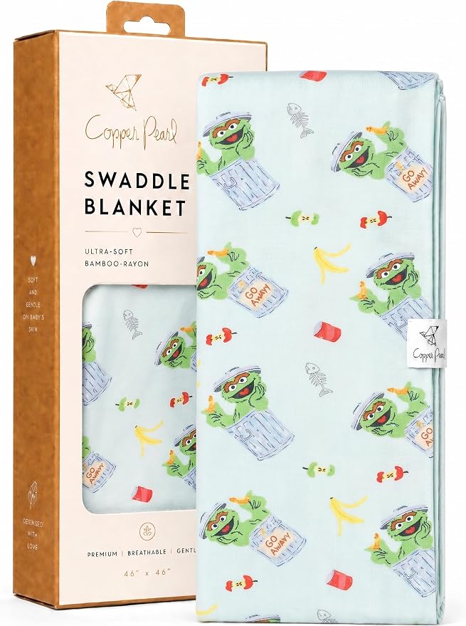 Copper Pearl Baby Swaddle Blanket - Premium Knit Baby Blanket, Large Soft Stretchy Receiving Blankets for Baby Boy and Girl, Swaddles for Newborn, Infant, and Toddler (Oscar The Grouch)