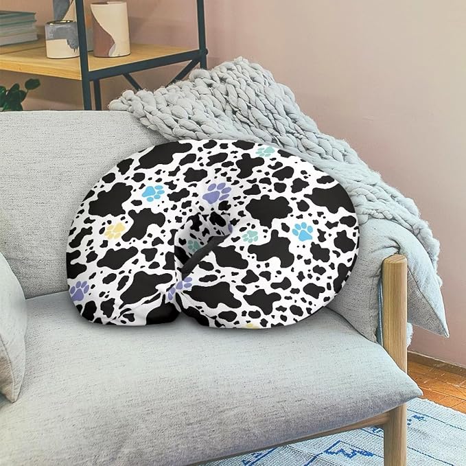 Dog Paws Cow Print Breastfeeding Pillow Slipcover for Baby Boys & Girls Soft Dustproof Newborn Nursing Pillow Case Fit Standard Support Pillow for Bottle Feeding