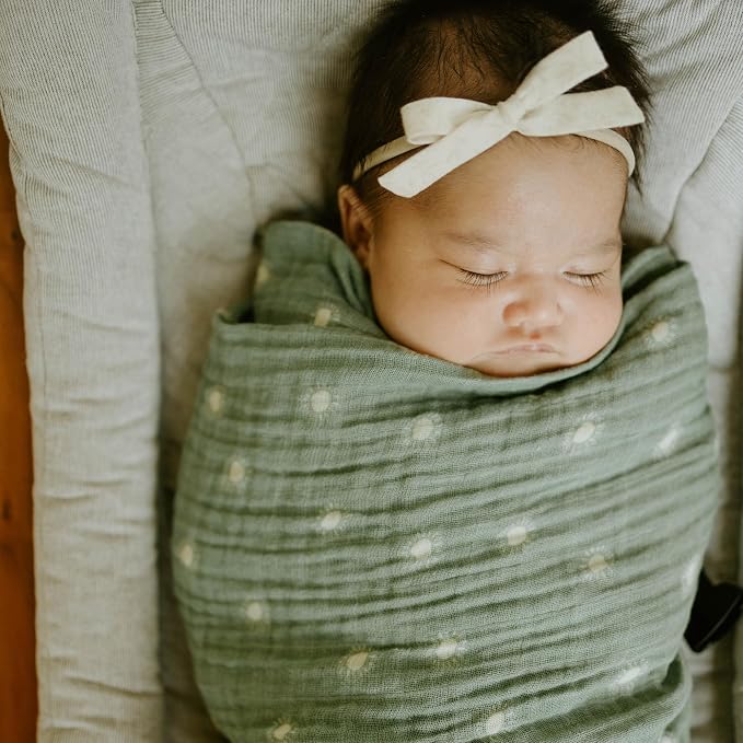 Little Unicorn Muslin Swaddle Blanket for Newborns & Infants | Soft & Breathable Fabric | Baby Blanket for Swaddling, Nursing, Shower Gifts (Sage Suns)