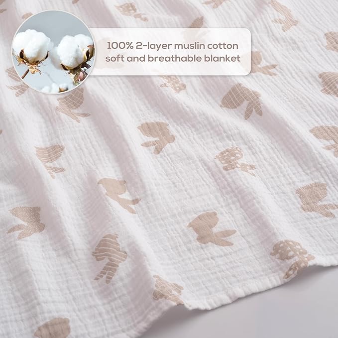 Muslin Swaddle Baby Blanket for Boys and Girls, 100% Cotton, Swaddles for Newborns, 47"x47", Soft Breathable Skin Friendly Warm ??Pack of 2