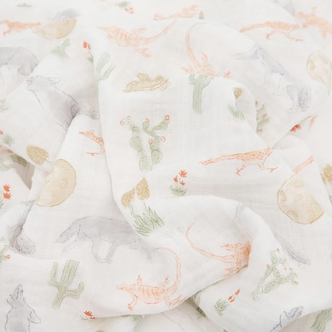 Little Unicorn Muslin Swaddle Blanket for Newborns & Infants | Soft & Breathable Fabric | Set of 3 Baby Blankets for Swaddling, Nursing, Shower Gifts (Desert Night)