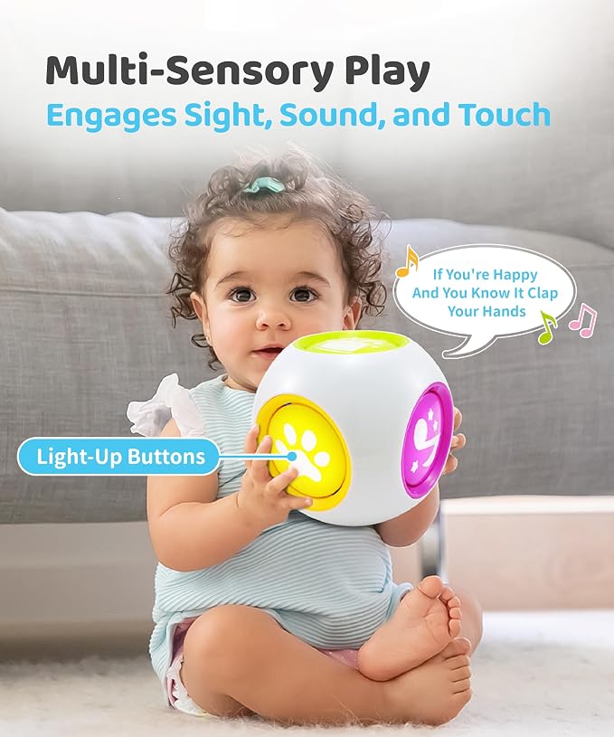 BEST LEARNING Learning Cube - Talking Educational Musical Toy for Baby and Toddler | 10 Nursery Rhymes, ABC, 123, Colors & 15 Animal Sounds | First Birthday Gift Boys & Girls 6 Months-3 Years
