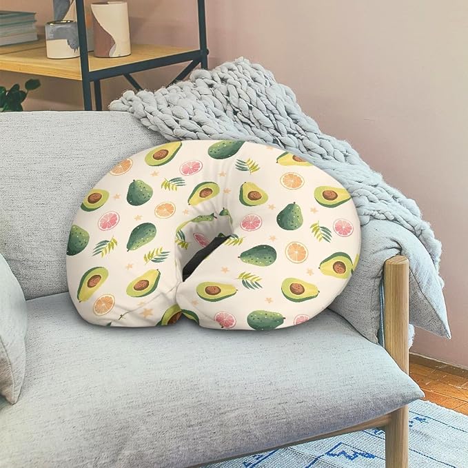 Green Avocado and Orange Nursing Pillow Cover Ultra Soft Comfortable Newborn Nursing Pillow Case Stretchy Replaceable Pillow Cover Slipcover